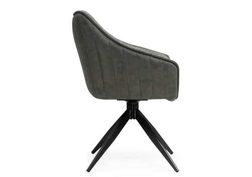 Стул на металлокаркасе Kansas gray / graphite gray / black 15834 Woodville, серый/велюр, ножки/металл/чёрный, размеры - ****610*620мм фото 4