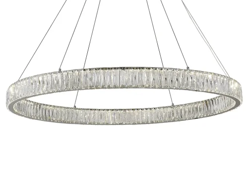 Люстра подвесная LED 8240/100 chrome Newport прозрачная на 1 лампа, основание хром в стиле современный кольца фото 2
