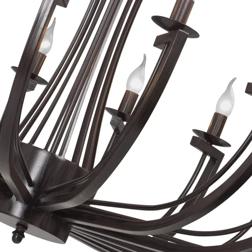 Люстра подвесная V3295-7/16 Vitaluce без плафона на 16 ламп, основание коричневое в стиле лофт фото 2