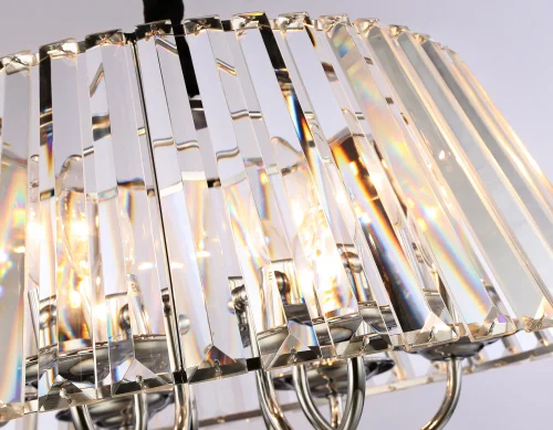 Люстра подвесная TR5038 Ambrella light прозрачная на 6 ламп, основание хром в стиле классический современный  фото 6