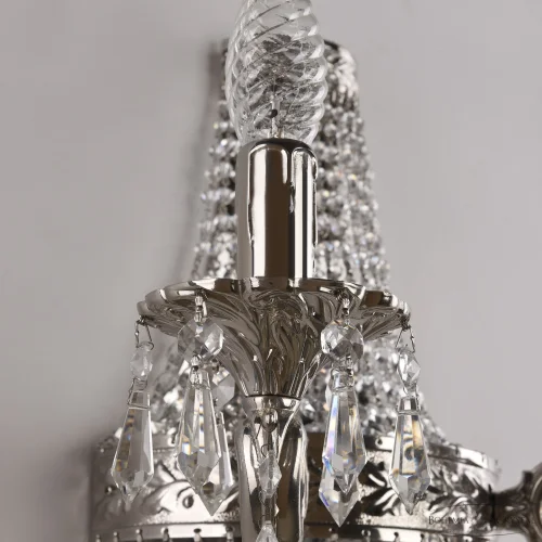 Бра 2201H201B/2/35IV Ni Bohemia Ivele Crystal без плафона на 3 лампы, основание прозрачное никель в стиле классический drops фото 3