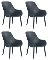Стул обеденный набор 4 шт. SET-4 756PP-LMZL LONZO, цвет антрацит (GR-12) с УФ-защитой Dobrin, /полимер, ножки/пластик/графит, размеры - *827***580*765