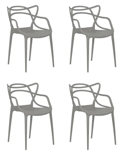 Набор 4 шт Стул обеденный DOBRIN MASTERS (светло-серый (GR-01)) цвет светло-серый (GR-01) Dobrin, /, ножки/пластик/, размеры - *810****