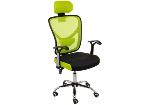 Компьютерное кресло Lody 1 светло-зеленое / черное 11634 Woodville, чёрный зелёный/ткань, ножки/металл/хром, размеры - *1230***600*680