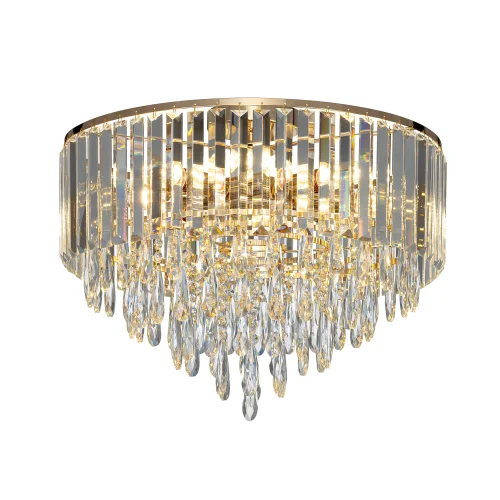 Люстра потолочная хрустальная Leonna CL320182 Citilux прозрачная на 8 ламп, основание золотое в стиле классический современный фото 5 Люстра потолочная хрустальная Leonna CL320182 Citilux прозрачная на 8 ламп, основание золотое в стиле классический современный фото 5