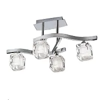 Люстра потолочная CUADRAX CROMO 0957 Mantra Испания прозрачная на 4 лампы, основание хром в стиле современный Люстра потолочная CUADRAX CROMO 0957 Mantra Испания прозрачная на 4 лампы, основание хром в стиле современный