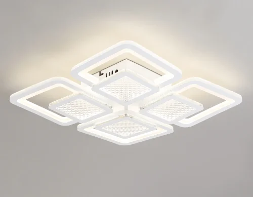Люстра потолочная LED с пультом FA4283 Ambrella light белая на 1 лампа, основание белое в стиле современный хай-тек с пультом квадраты фото 4