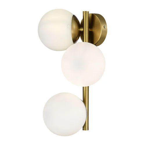 Бра Fratta SLE1191-201-03 Evoluce белый на 3 лампы, основание золотое в стиле современный молекула фото 3