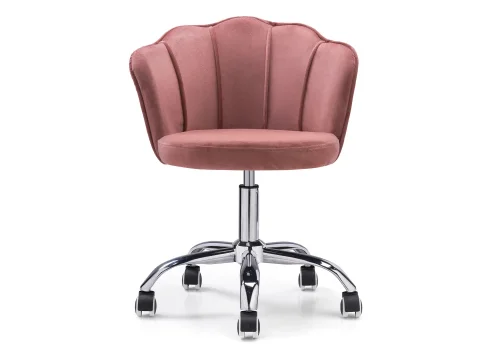 Компьютерное кресло Bud pink 15106 Woodville, розовый/велюр, ножки/металл/хром, размеры - *830***560*540 фото 2