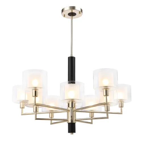 Люстра на штанге MAESTRO SP-PL5+5 GOLD Crystal Lux прозрачная белая на 5 ламп, основание золотое в стиле современный фото 3