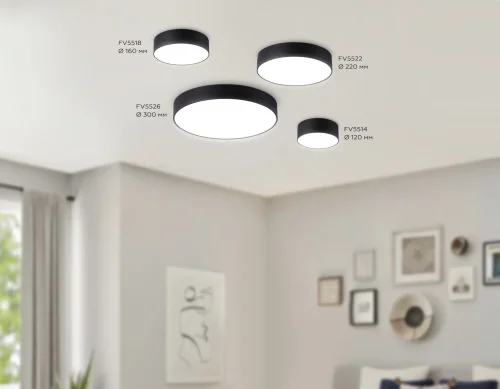 Светильник накладной LED Air Alum FV5514 Ambrella light чёрный 1 лампа, основание чёрное в стиле современный хай-тек  фото 6