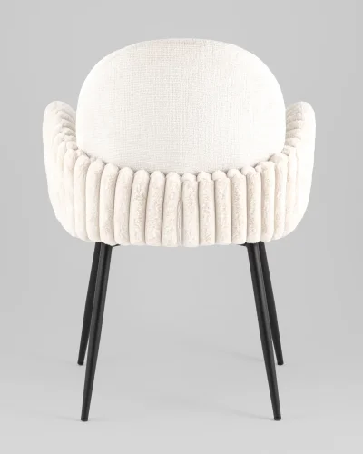 Стул обеденный Wave Stripes, букле светло-серый, сиденье УТ000040341 Stool Group, серый/букле, ножки/металл/чёрный, размеры - ***** фото 4