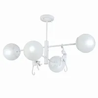 Люстра потолочная Tenato SLE115102-04 Evoluce белая на 4 лампы, основание белое в стиле современный шар
