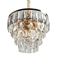 Люстра подвесная хрустальная Volpedo OML-72903-12 Omnilux прозрачная на 12 ламп, основание золотое в стиле классический 