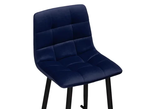 Полубарный стул Чилли К синий / черный 533169 Woodville, синий/велюр, ножки/металл/чёрный, размеры - ****430*420 фото 5