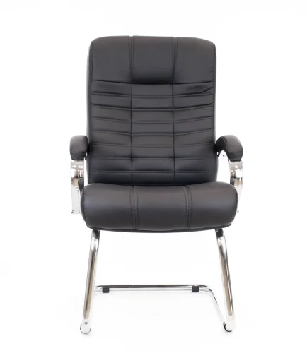 Кресло для посетителей Atlant CF Экокожа Черный EP-Atlant CF LB eco triks 38 black Everprof, чёрный/экокожа, ножки//, размеры - 1100*1100***640* фото 2