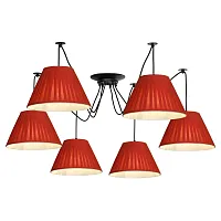 Светильник подвесной Shirley LSP-8554 Lussole красный 6 ламп, основание чёрное в стиле классический паук