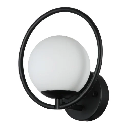 Бра Oportet 2787-1W F-promo белый на 1 лампа, основание чёрное в стиле современный 