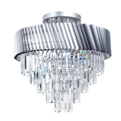 Люстра потолочная Muscida A1004PL-10SI Arte Lamp серебряная прозрачная на 10 ламп, основание серебряное в стиле современный 