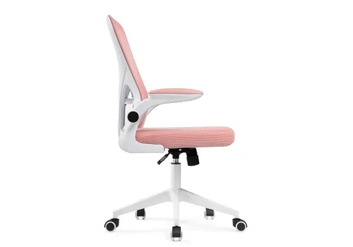 Компьютерное кресло Konfi pink / white 15331 Woodville, розовый/сетка ткань, ножки/металл/белый, размеры - *1110***600*660 фото 4