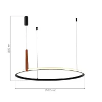 Светильник подвесной LED Shape SL6131.403.42 ST-Luce чёрный на 1 лампу, основание чёрное в стиле минимализм кольца