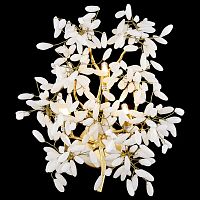 Бра Dorothy WE193.03.401 Wertmark белый на 3 лампы, основание матовое золото в стиле флористика классический 