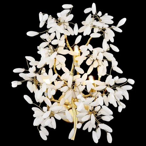 Бра Dorothy WE193.03.401 Wertmark белый на 3 лампы, основание матовое золото в стиле флористика классический 