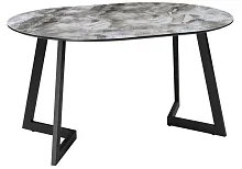 Стол стеклянный Алингсос черная шагрень / мрамор серый 462115 Woodville столешница серая мрамор из стекло