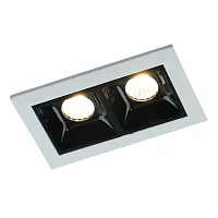 Светильник карданный LED Grill A3153PL-2BK Arte Lamp чёрный белый 2 лампы, основание белое чёрное в стиле модерн 