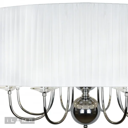 Люстра подвесная Lucia P5784-8 CR iLamp белая на 8 ламп, основание хром в стиле американский современный  фото 3