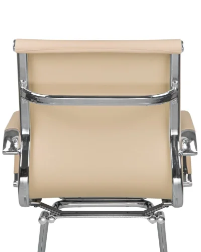 Офисное кресло для посетителей 102N-LMR CODY, цвет сиденья бежевый, цвет основания хромированная сталь Dobrin, бежевый/экокожа, ножки/металл/хром, размеры - ****535*600 фото 6