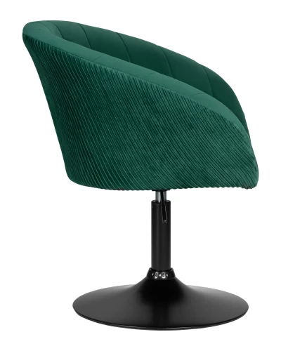 Кресло дизайнерское  8600_BlackBase-LM EDISON BLACK, цвет сиденья зеленый велюр (1922-9), цвет основания черный Dobrin, зелёный/велюр, ножки/металл/чёрный, размеры - 750*900***600*570 фото 3