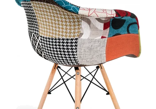 Деревянный стул Multicolor 11730 Woodville, разноцветный/ткань, ножки/дерево/бежевый, размеры - ****640*600 фото 6
