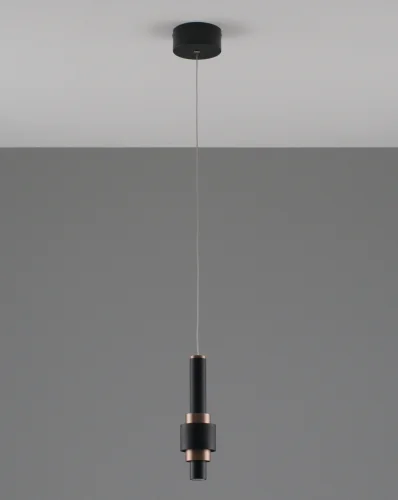 Светильник подвесной LED Elsa V10859-PL Moderli чёрный 1 лампа, основание чёрное в стиле современный трубочки фото 2