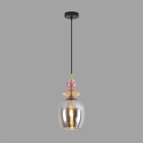 Светильник подвесной Irime 8297/1A Lumion серый на 1 лампу, основание чёрное в стиле современный фото 4