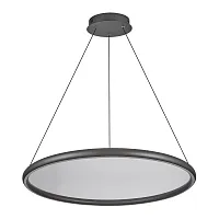 Светильник подвесной LED с пультом Custer LSP-7423 Lussole белый на 1 лампу, основание чёрное в стиле хай-тек современный кольца с пультом