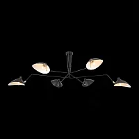 Люстра потолочная Spruzzo SL305.402.06 ST-Luce чёрная белая на 6 ламп, основание чёрное в стиле лофт паук