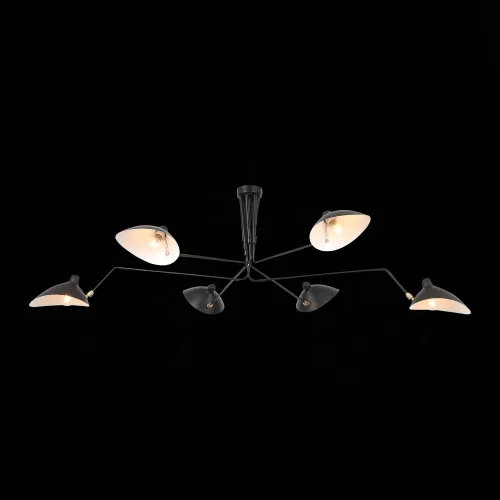 Люстра потолочная Spruzzo SL305.402.06 ST-Luce белая чёрная на 6 ламп, основание чёрное в стиле лофт паук