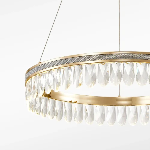 Люстра подвесная LED Palatium 4207-6P Favourite прозрачная на 1 лампа, основание золотое в стиле классический кольца фото 4