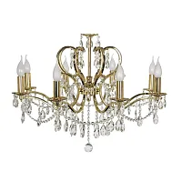 Люстра хрустальная подвесная Pisani E 1.1.8.601 G Arti Lampadari без плафона на 8 ламп, основание золотое в стиле классический 