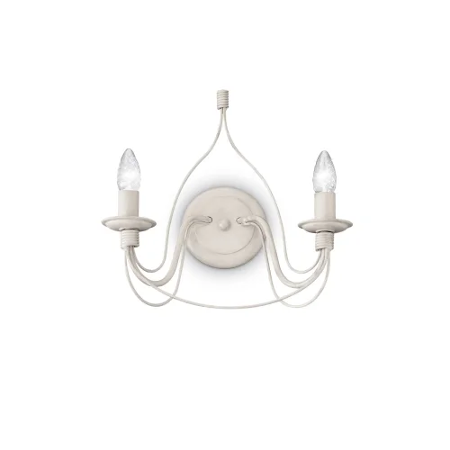 Бра CORTE AP2 BIANCO ANTICO Ideal Lux без плафона на 2 лампы, основание белое в стиле кантри 