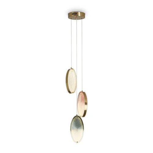 Светильник подвесной LED Lolli FR6139PL-L24BS Freya разноцветный на 1 лампу, основание латунь в стиле современный каскад фото 4