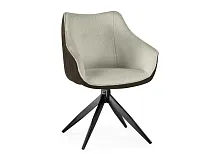 Стул на металлокаркасе Kansas brown / cream / black 15833 Woodville, кремовый/велюр, ножки/металл/чёрный, размеры - ****610*620