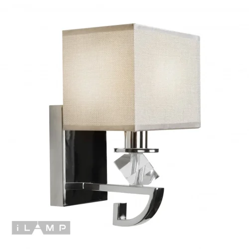 Бра Living NC1211W-1 CR iLamp бежевый на 1 лампа, основание хром в стиле современный американский  фото 2