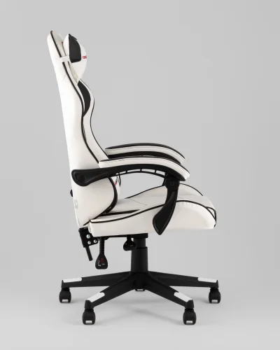 Кресло спортивное TopChairs Shadow, бело-черный УТ000039462 Stool Group, белый/экокожа, ножки/полимер/чёрный, размеры - 1170*1270***710*710 фото 6