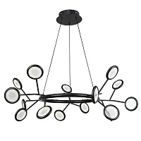 Люстра подвесная LED Mugs 4252-15P F-promo чёрная на 15 ламп, основание чёрное в стиле современный 