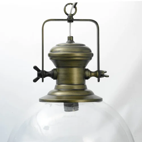 Светильник подвесной лофт LSP-9611 Lussole прозрачный 1 лампа, основание бронзовое в стиле лофт  фото 3