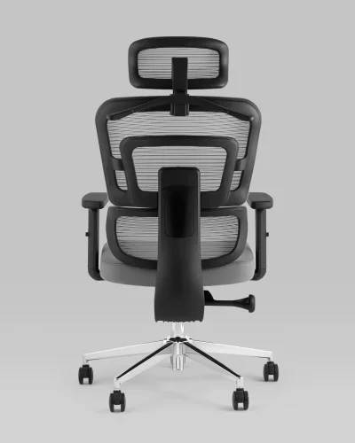 Кресло офисное TopChairs Techno серый УТ000037111 Stool Group, серый/ткань, ножки/металл/хром, размеры - 520*1240***680*690 фото 4