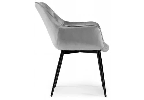 Стул на металлокаркасе Remo light gray 11940 Woodville, серый/велюр, ножки/металл/чёрный, размеры - ****600*660 фото 4