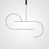 Светильник подвесной LINES D 140819-26 ImperiumLoft белый 3 лампы, основание чёрное в стиле минимализм 